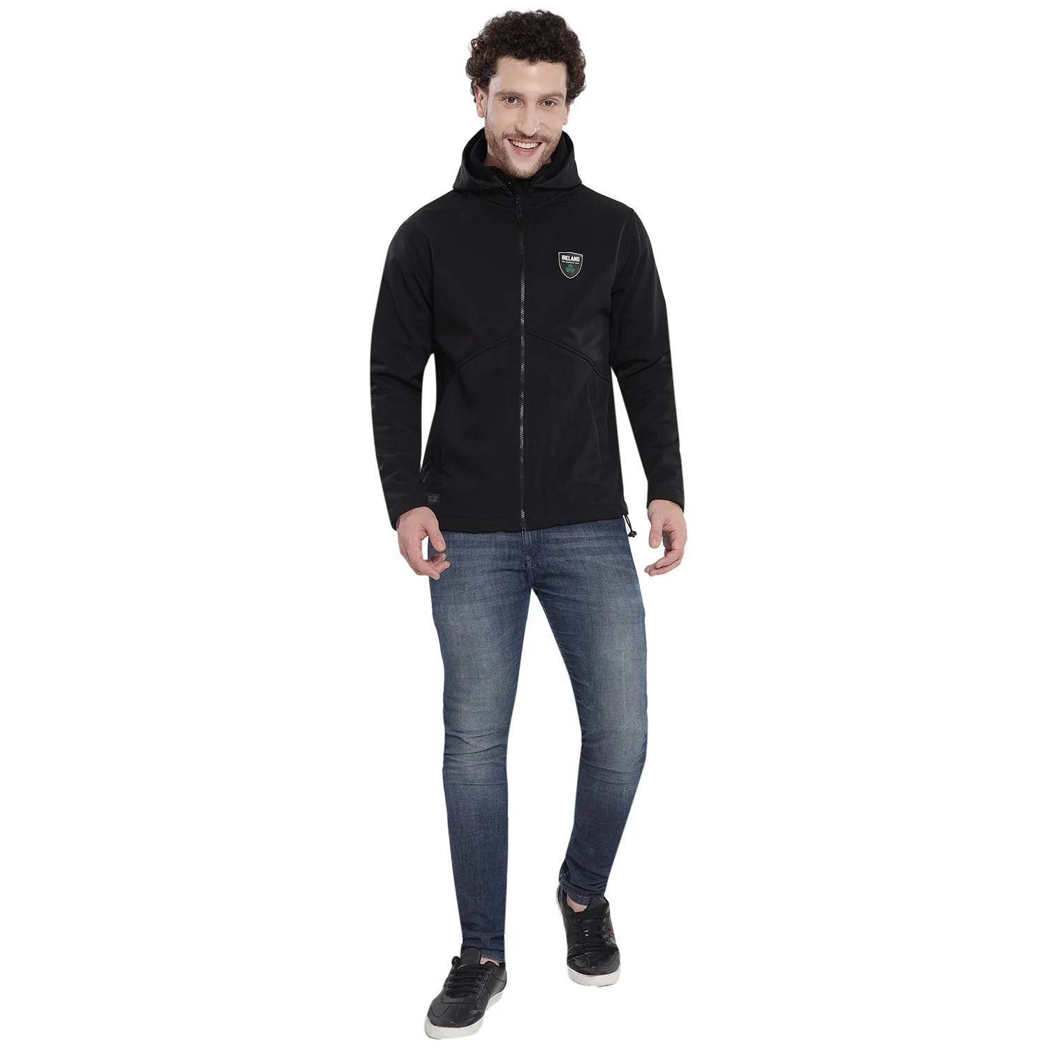 Unisex Ireland The Emerald Isle Black Softshell Jacket - Image 4