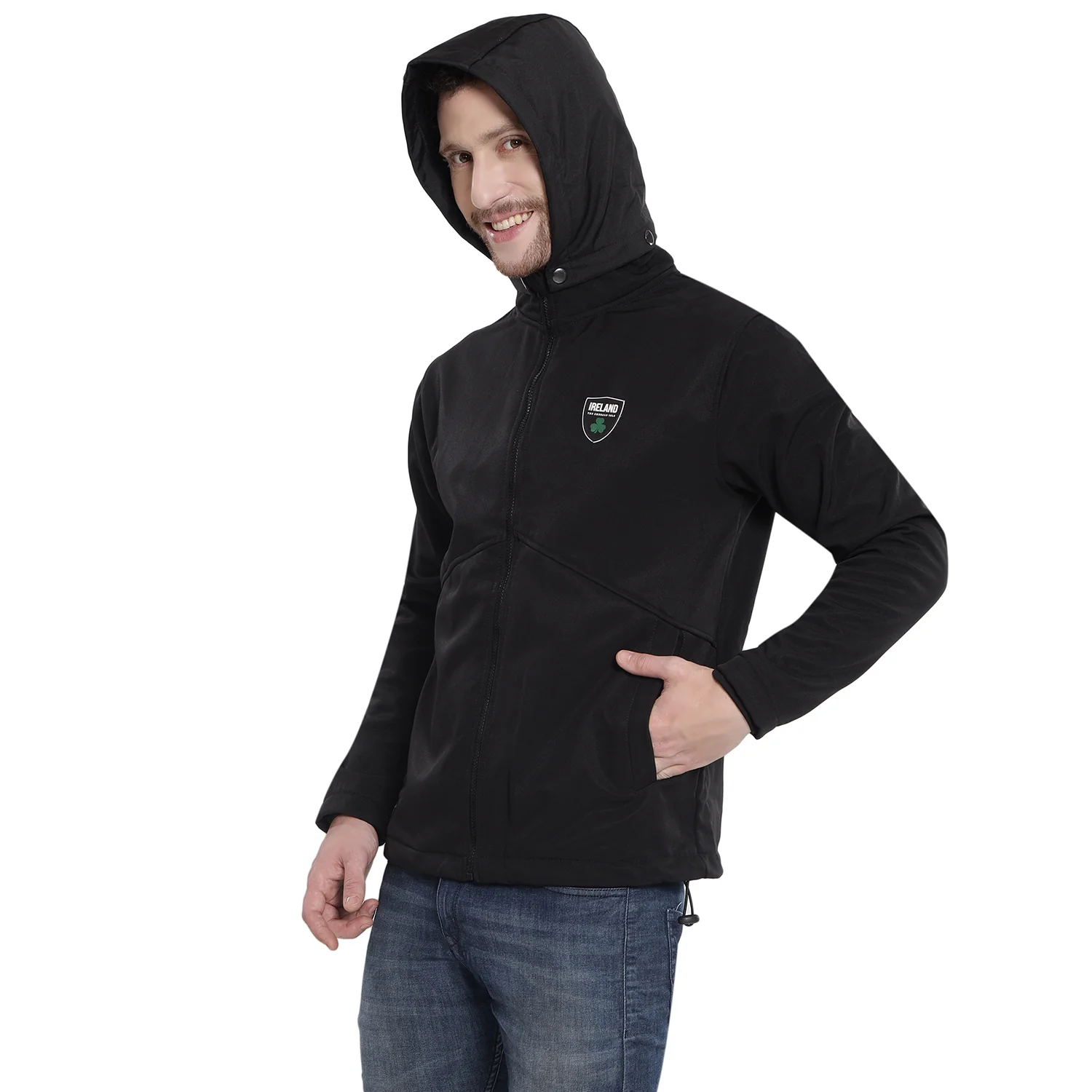 Unisex Ireland The Emerald Isle Black Softshell Jacket - Image 5