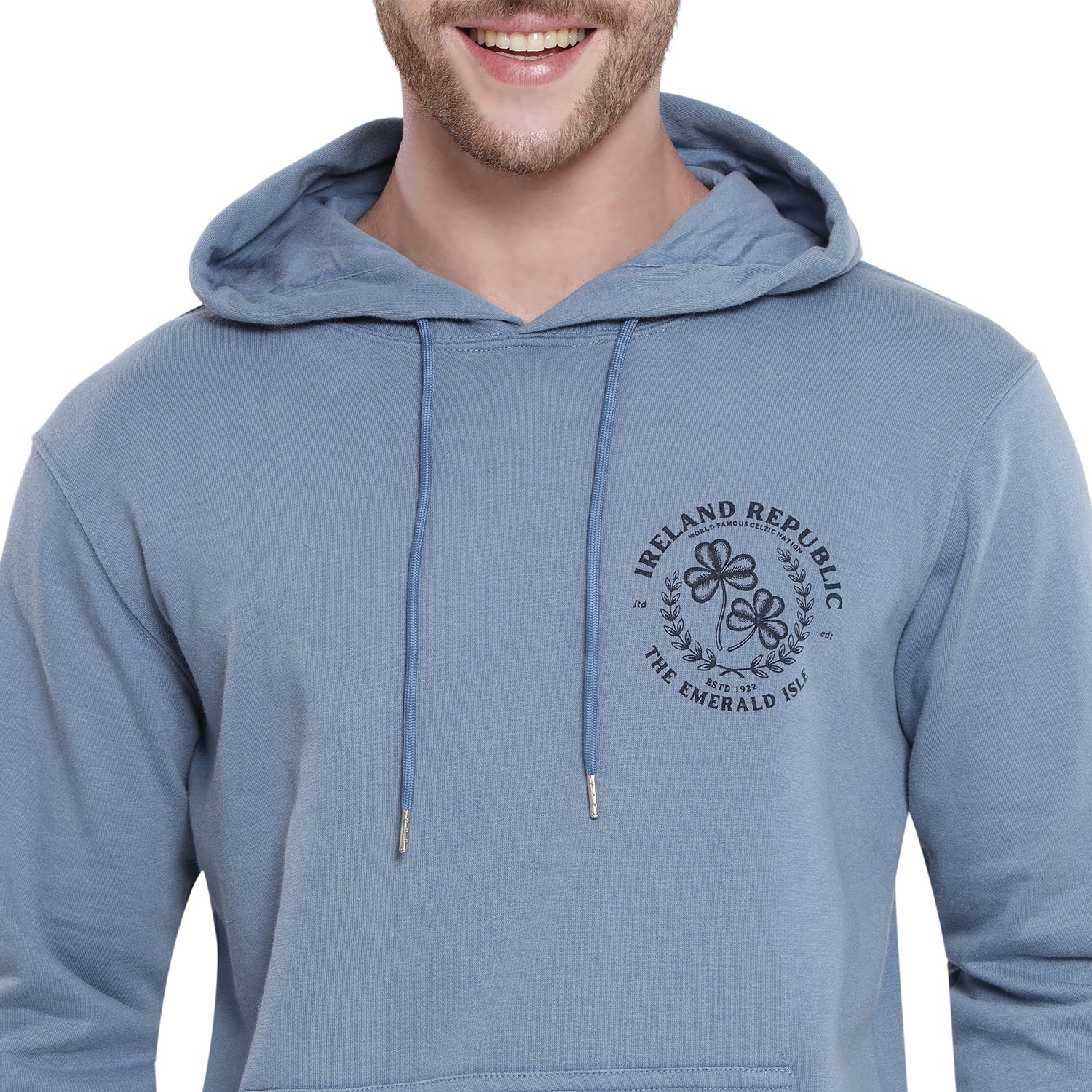 Unisex Le Shams Acid Wash Corent Blue Hoodie - Image 3