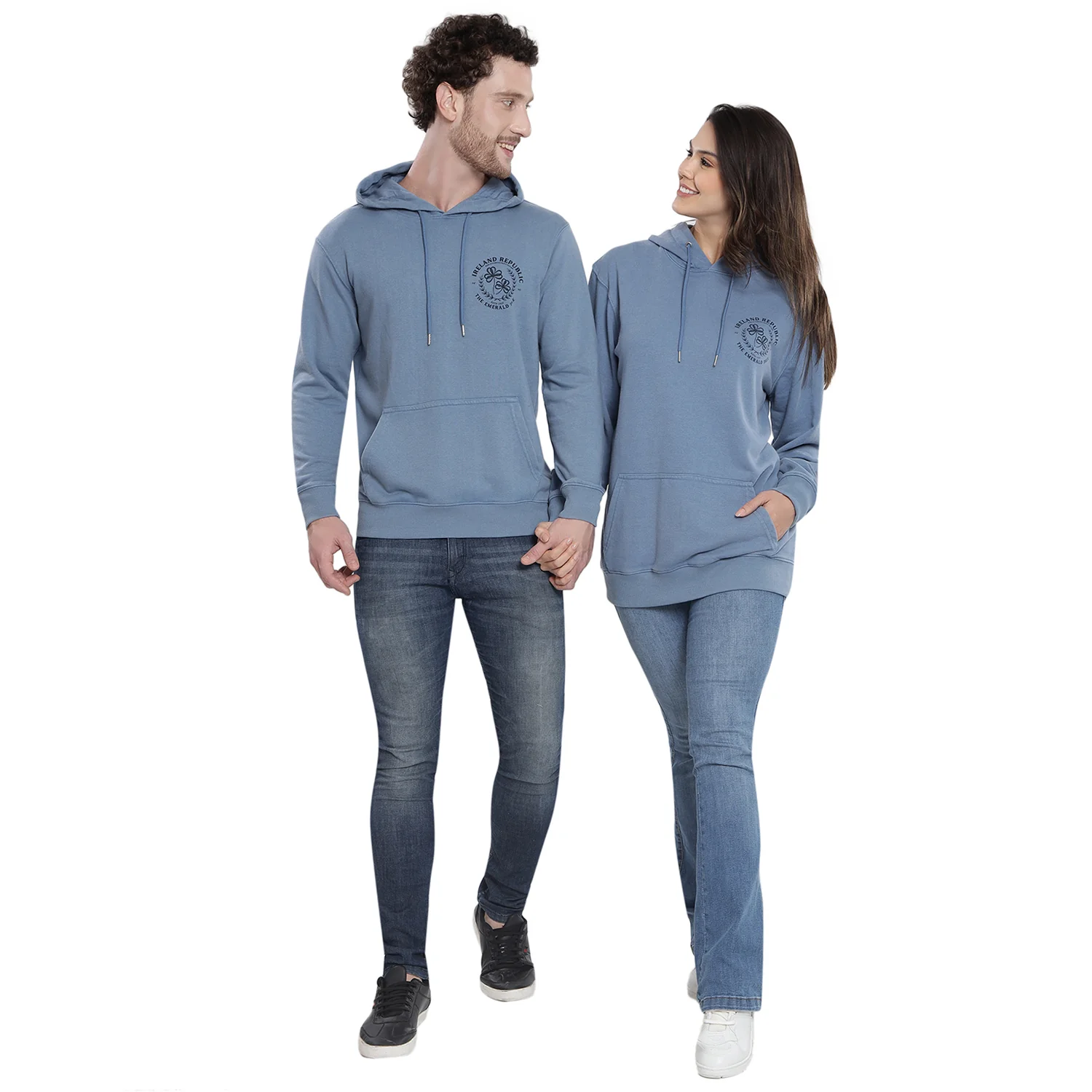 Unisex Le Shams Acid Wash Corent Blue Hoodie - Image 7