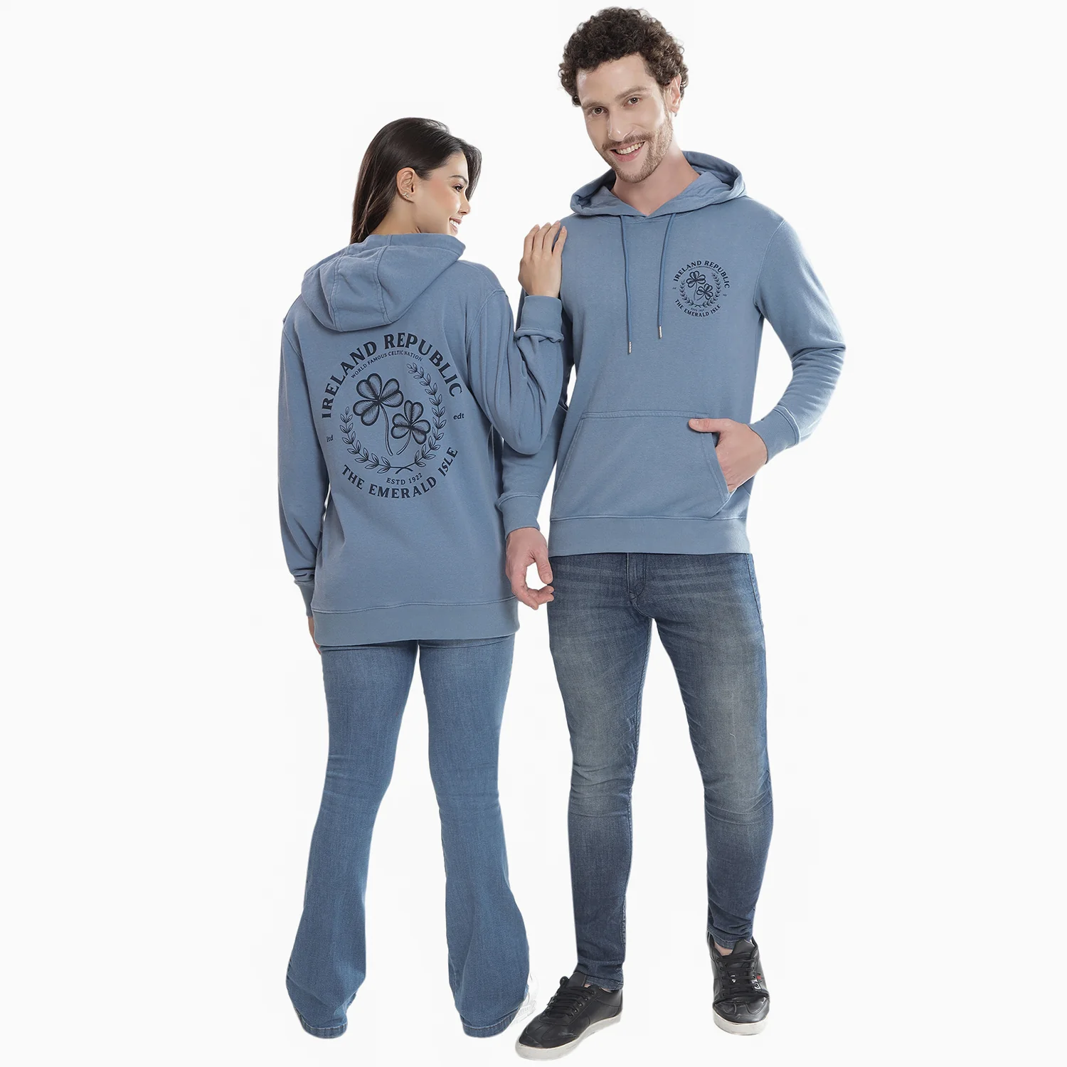 Unisex Le Shams Acid Wash Corent Blue Hoodie - Image 9
