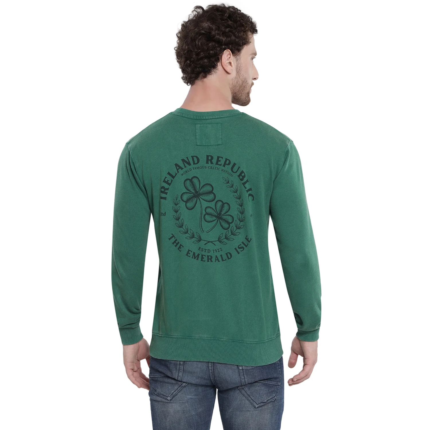 Unisex Le Shams Acid Wash Spring Green Sweatshirt - Image 4