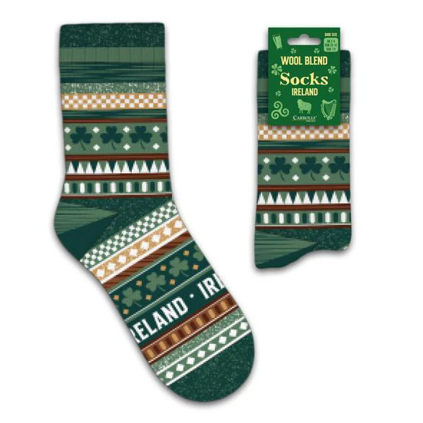 Unisex Single Stripped Irish Themed Green Socks