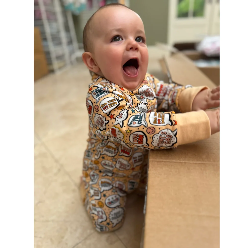 What's The Craic Orange Baby Zip Onesie - Image 4
