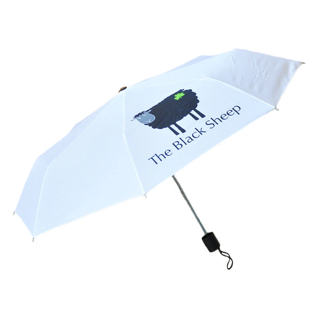 Whiteed Umbrella With Black Sheep Design 100cm Diameter