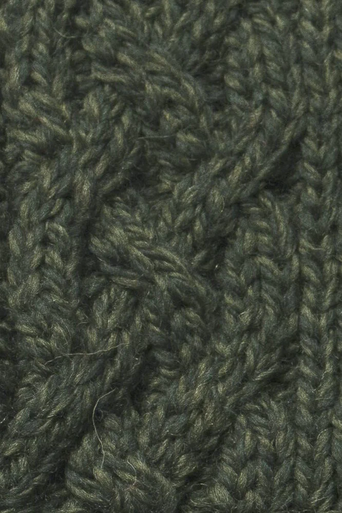 Women's Aran Cable Knit Side Zip Green Cardigan - Image 7