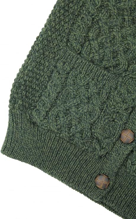 Women's Aran Green Boyfriend Cardigan - Image 4