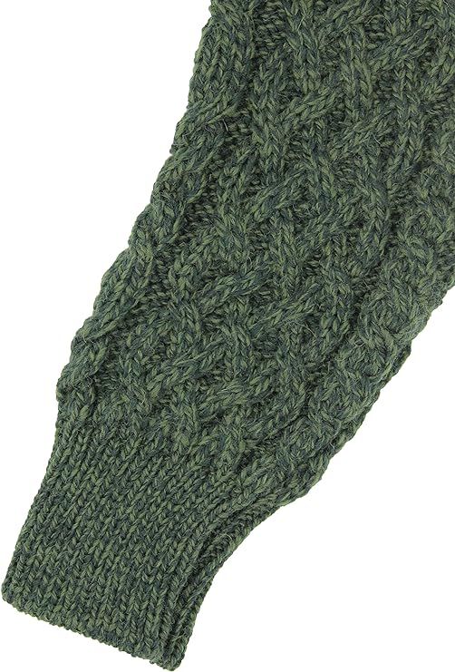 Women's Aran Green Boyfriend Cardigan - Image 5