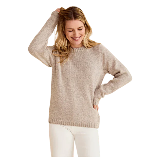Women's Aran Supersoft Crewneck Oatmeal Jumper