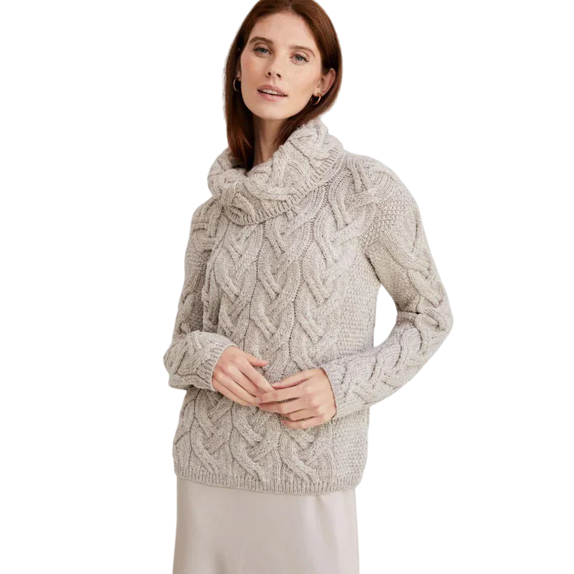 Women's Chunky Cable Aran Oatmeal Jumper