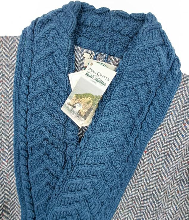 Women's Donegal Merino Wool & Tweed Mallard Blue Cape - Image 3