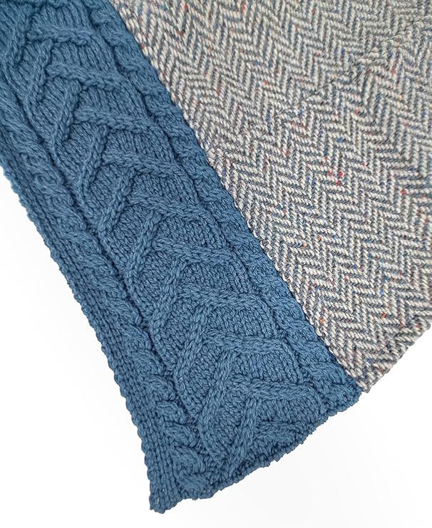 Women's Donegal Merino Wool & Tweed Mallard Blue Cape - Image 4