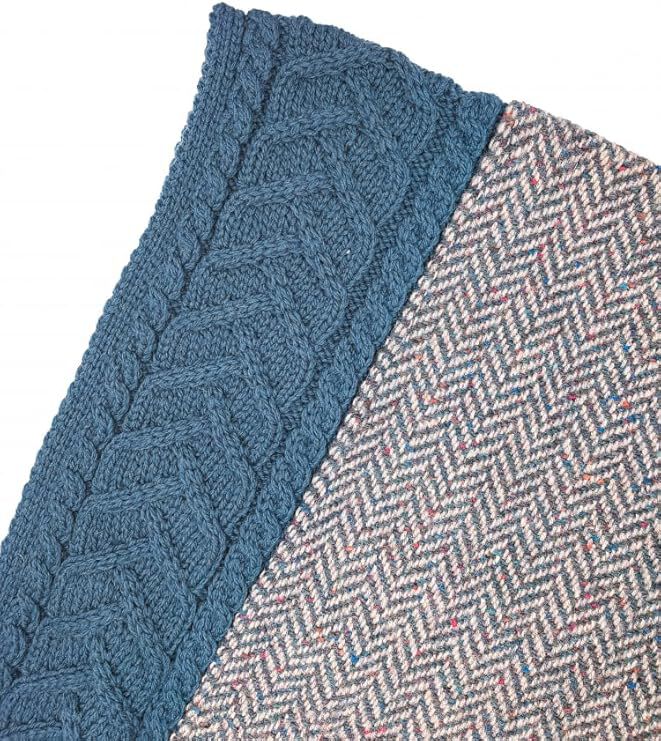 Women's Donegal Merino Wool & Tweed Mallard Blue Cape - Image 5