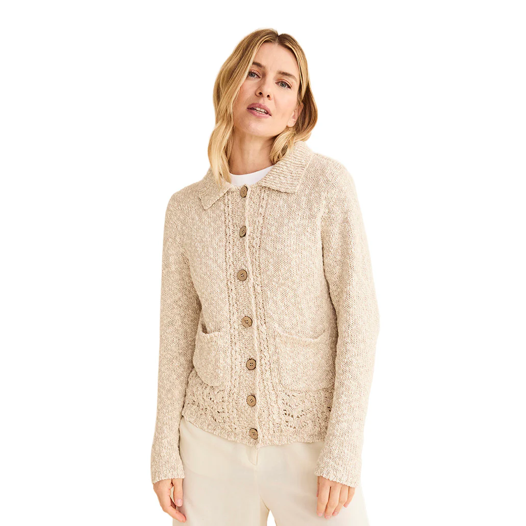 Women's Eriu Cotton-Linen Cream Cardigan