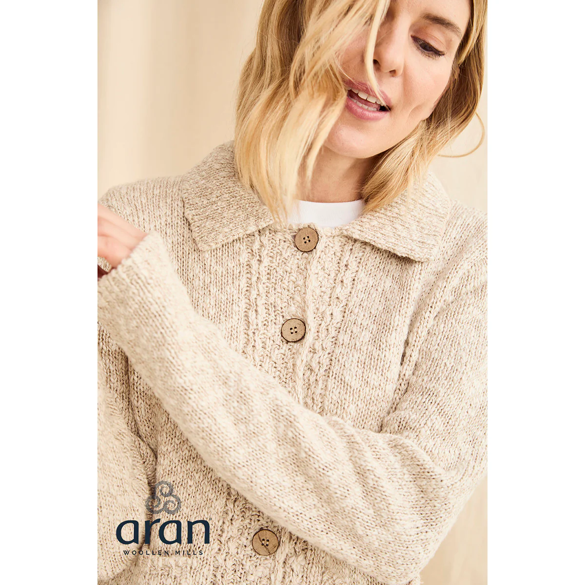 Women's Eriu Cotton-Linen Cream Cardigan - Image 3