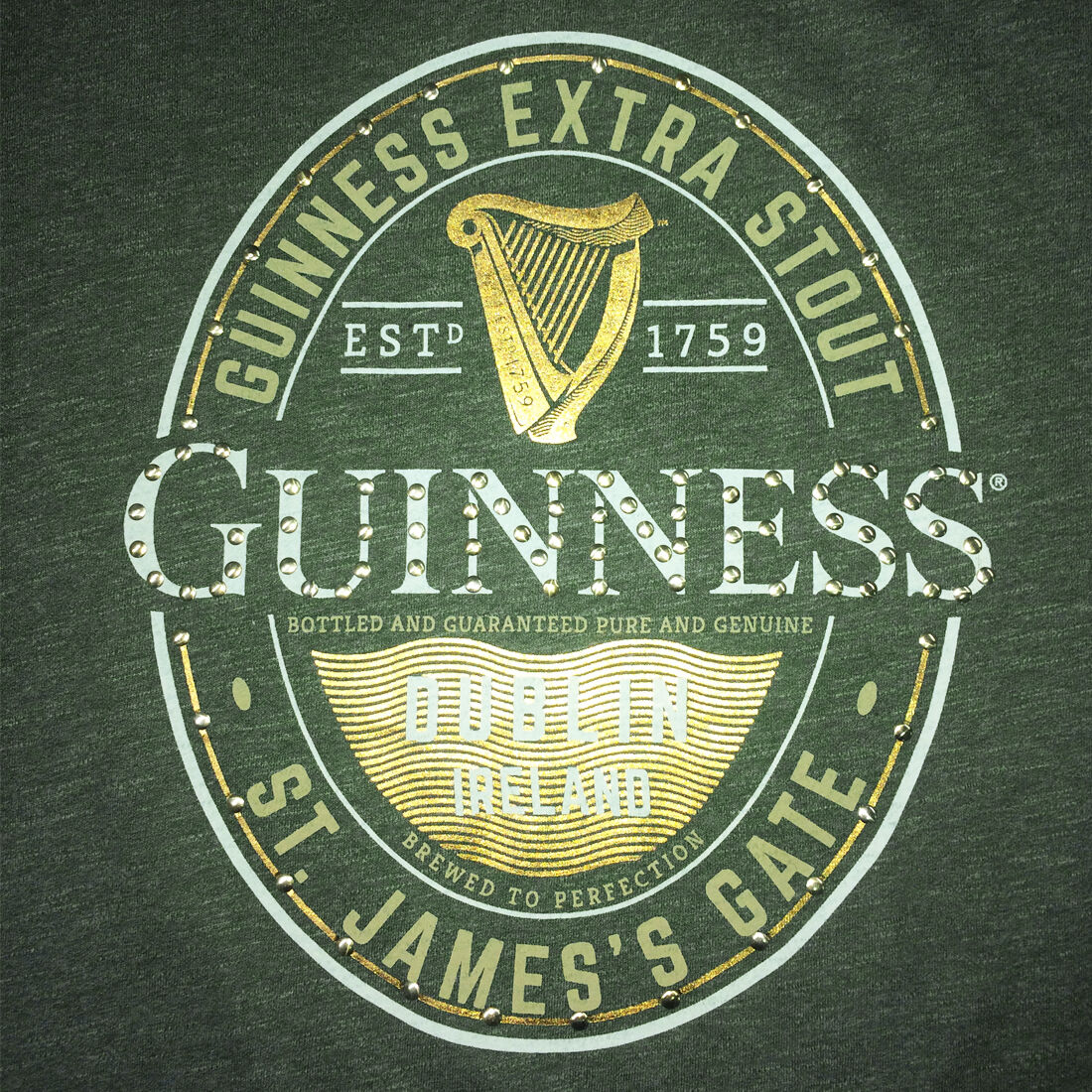 Women's Guinness Official Merchandise Green T-Shirt - Image 3