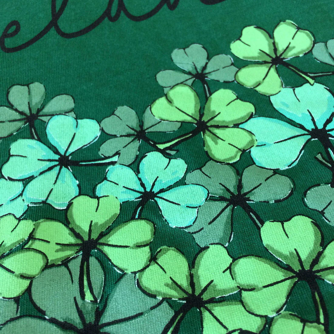 Women's Heart Shamrock T-Shirt Green - Image 3