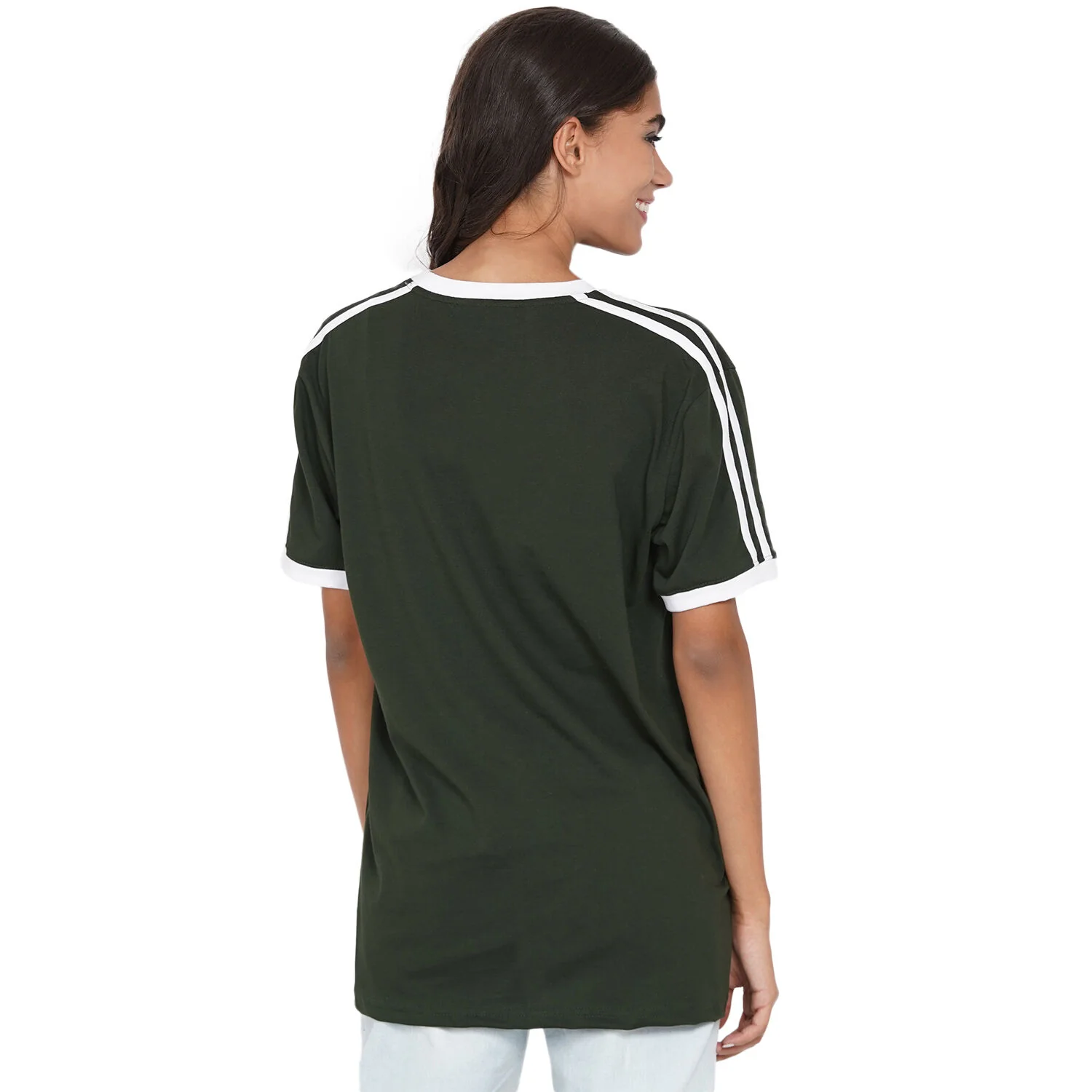 Women's Ireland Originals Stripes T Shirt Forest Green - Image 3