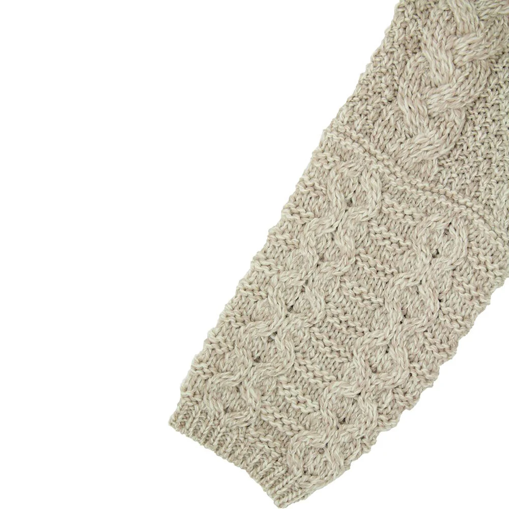 Women's Irish Cable Knitted Hooded Parsnip Coat - Image 6
