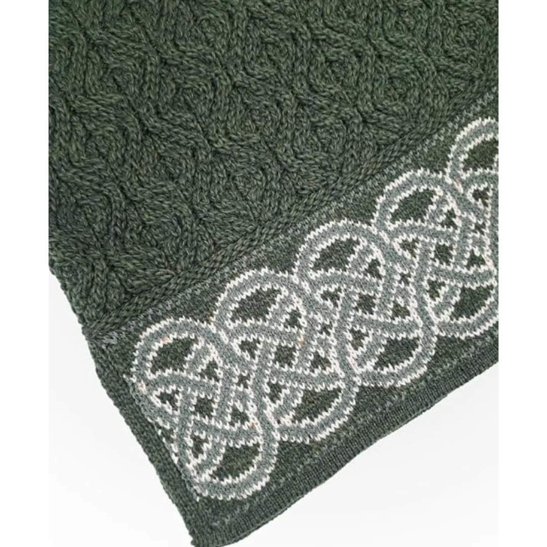 Women's Ranelagh Jacquard Aran Green Jumper - Image 4
