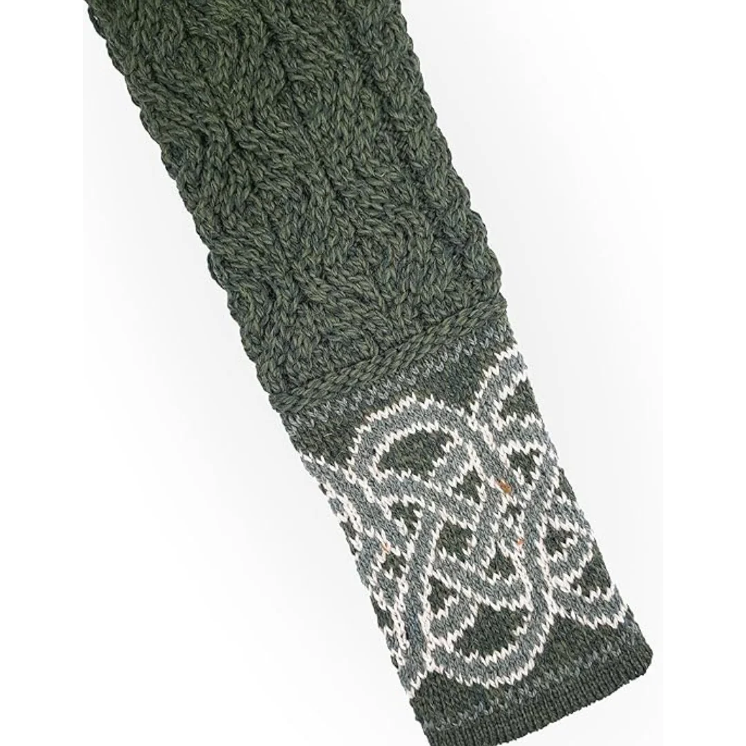 Women's Ranelagh Jacquard Aran Green Jumper - Image 5