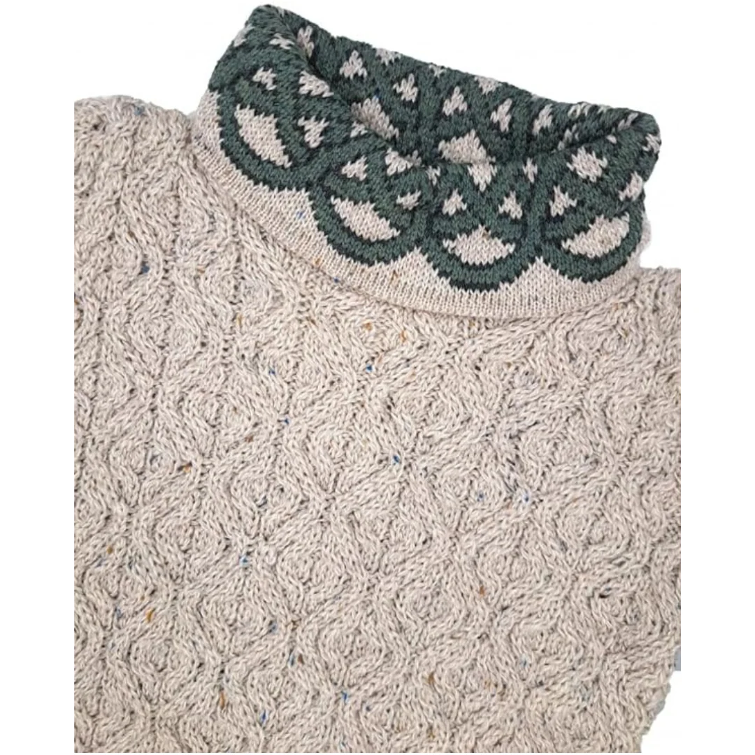 Women's Ranelagh Jacquard Aran Oatmeal Jumper - Image 3