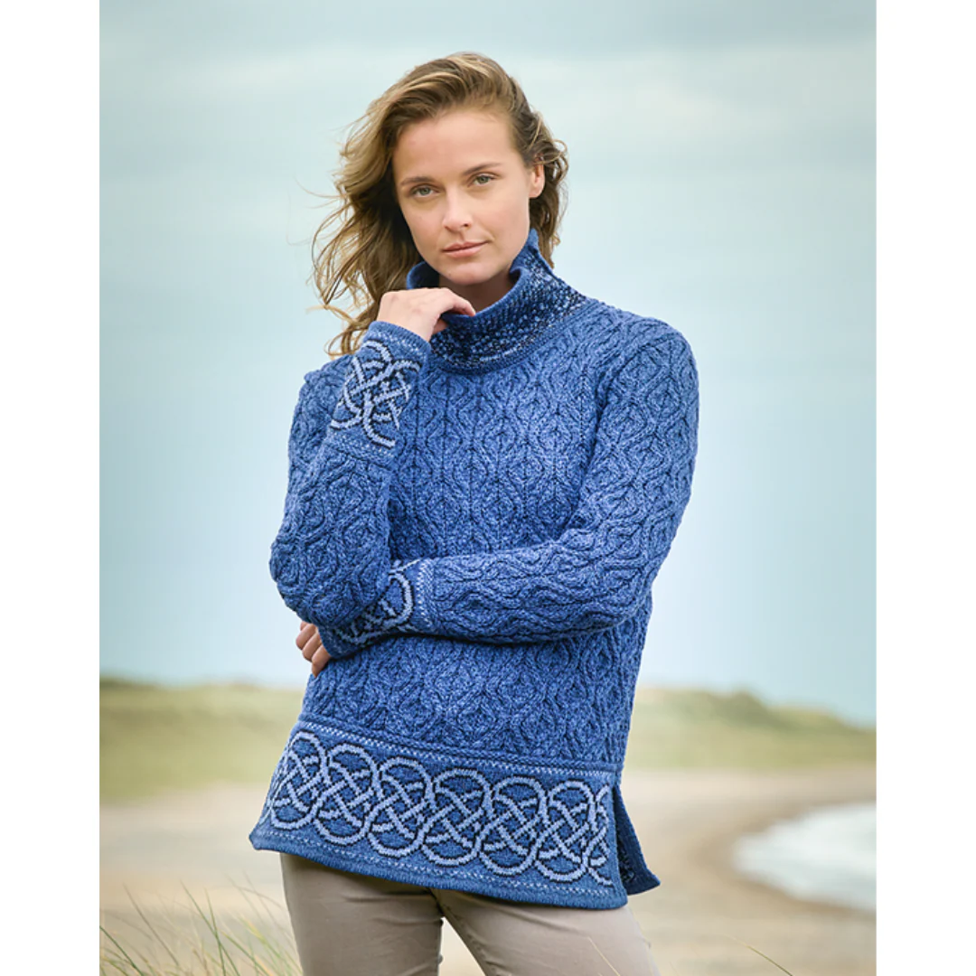 Women's Ranelagh Jacquard Blue Jumper - Image 2