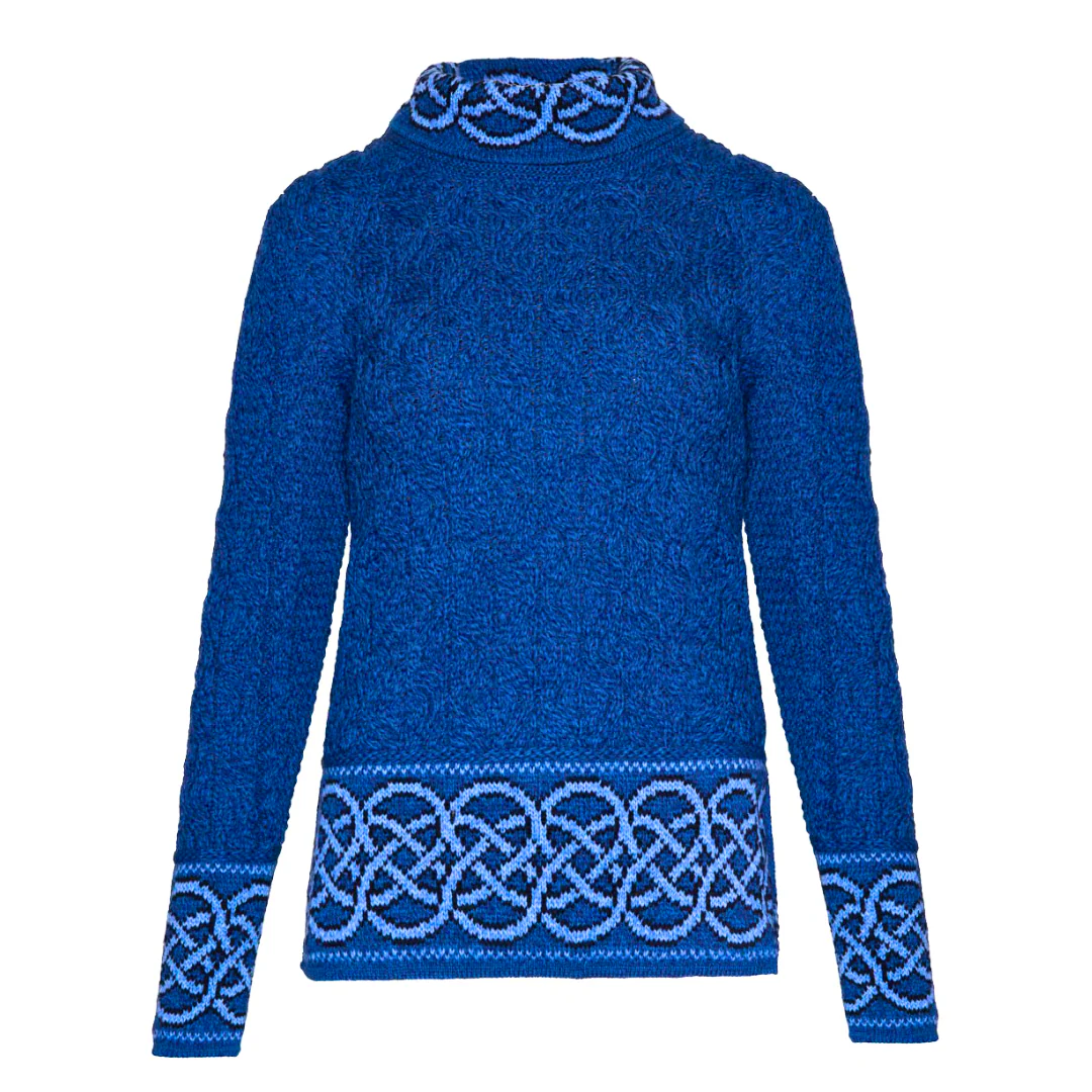 Women's Ranelagh Jacquard Blue Jumper - Image 3