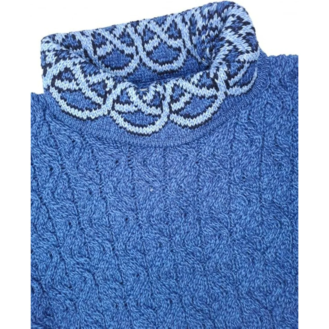 Women's Ranelagh Jacquard Blue Jumper - Image 4