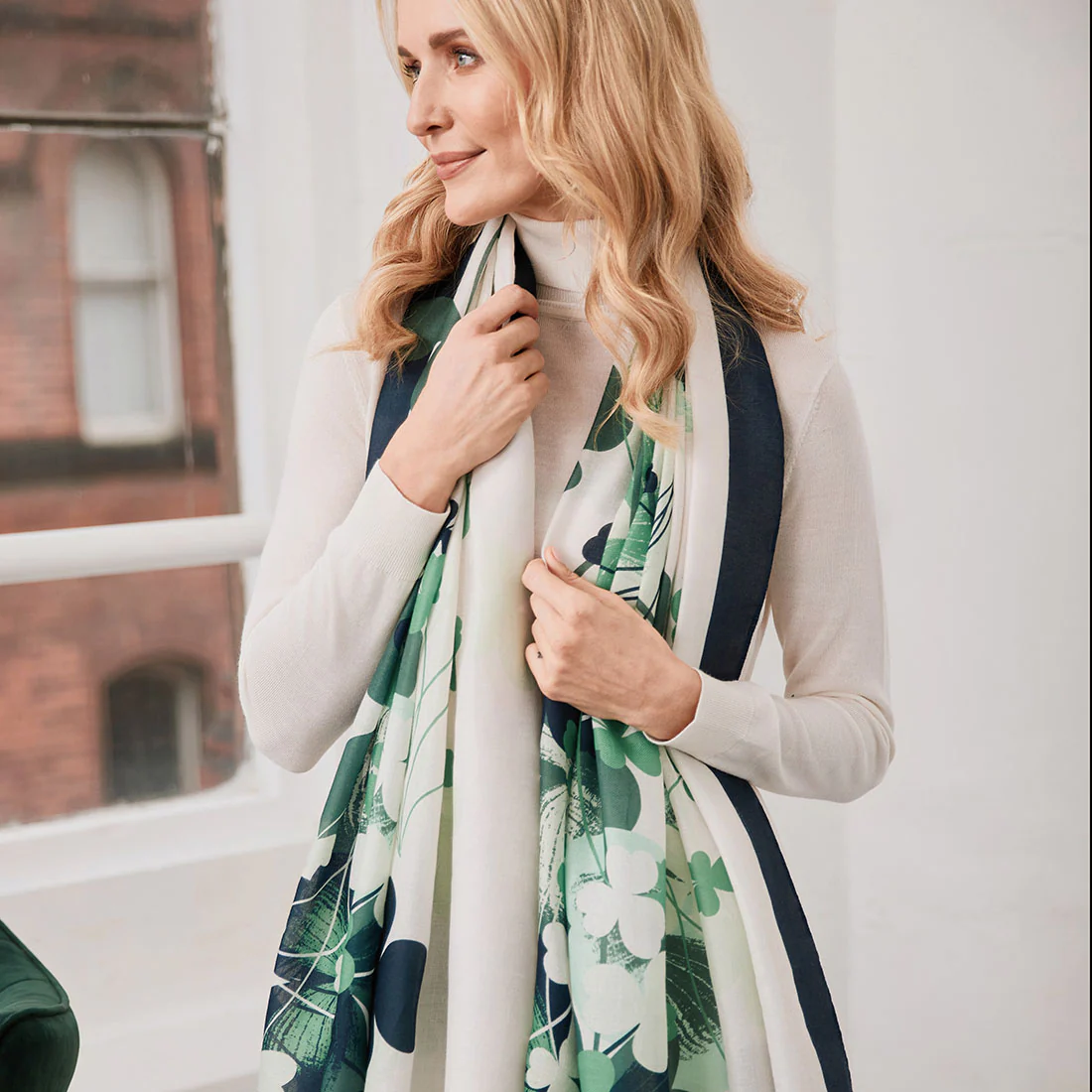 Women's Shamrock Fashion Scarf - Image 2