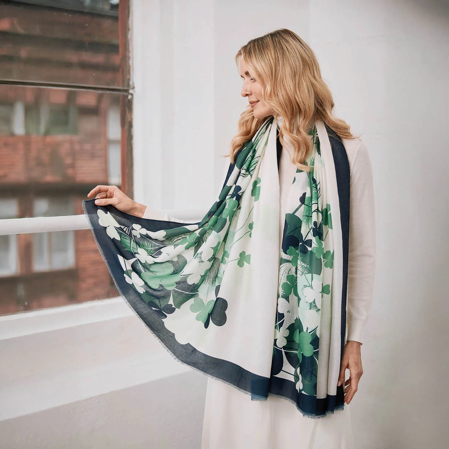 Women's Shamrock Fashion Scarf - Image 4