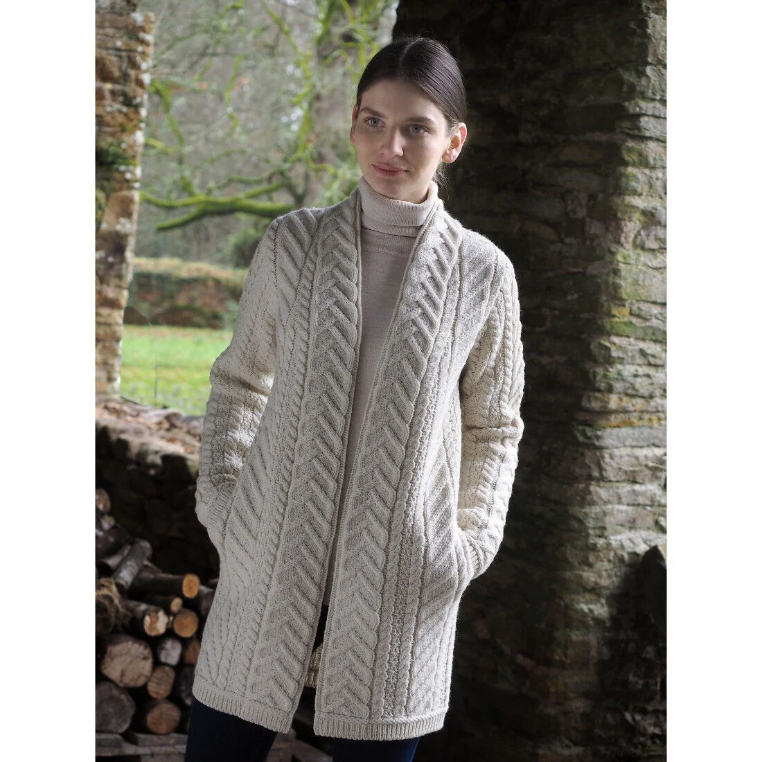 Women's Super Soft Edge to Edge Natural Coat - Image 3