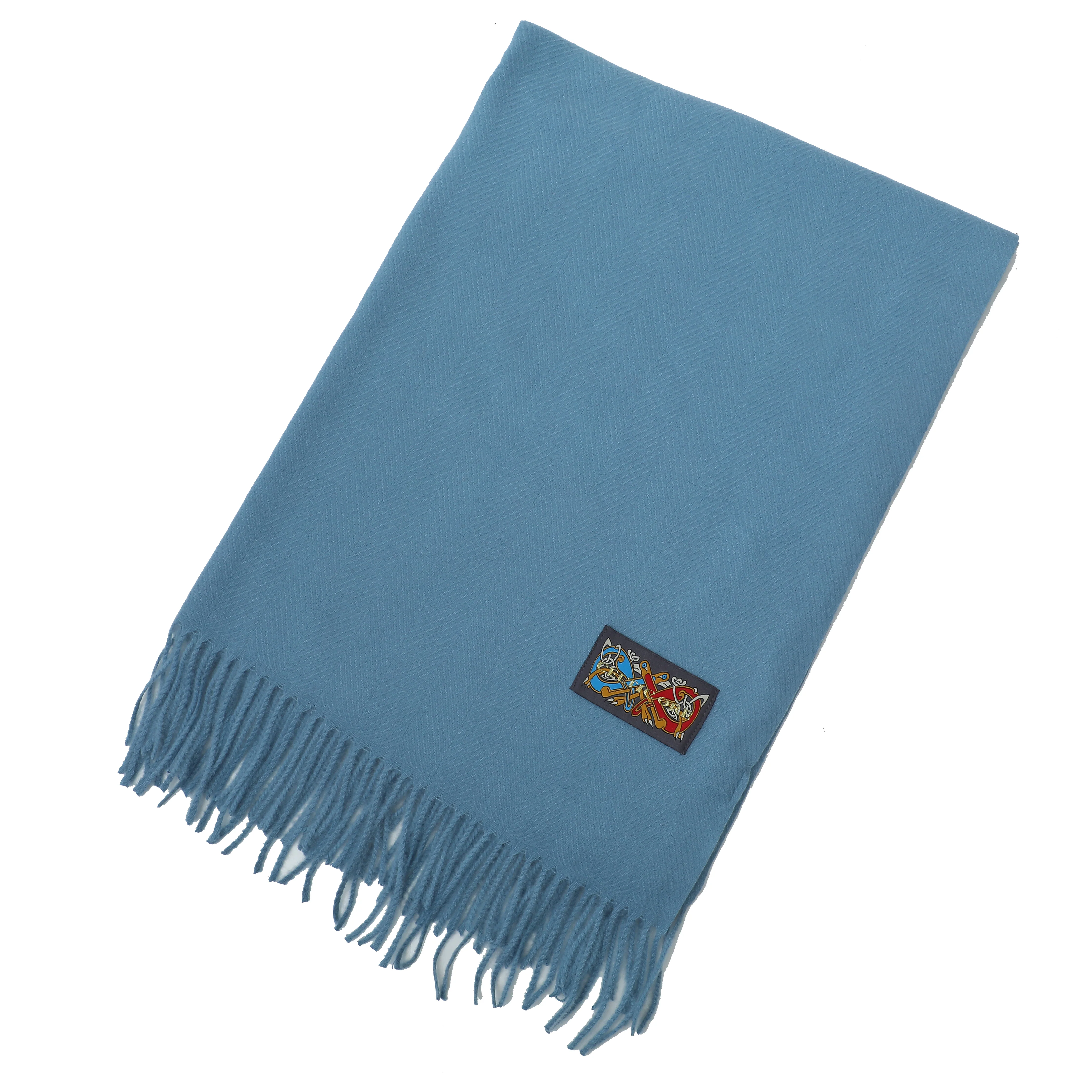 Women's Supersoft Herringbone Blue Scarf