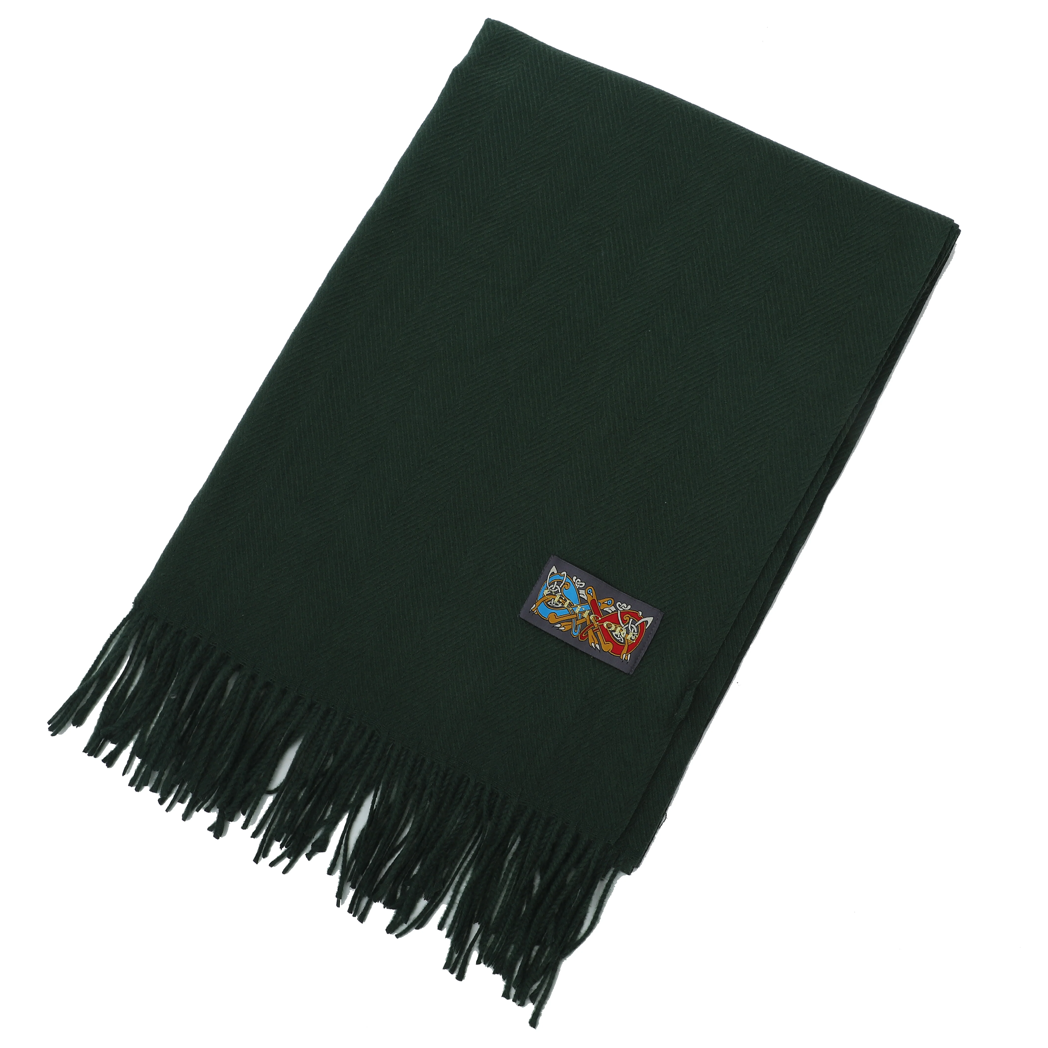 Women's Supersoft Herringbone Green Scarf