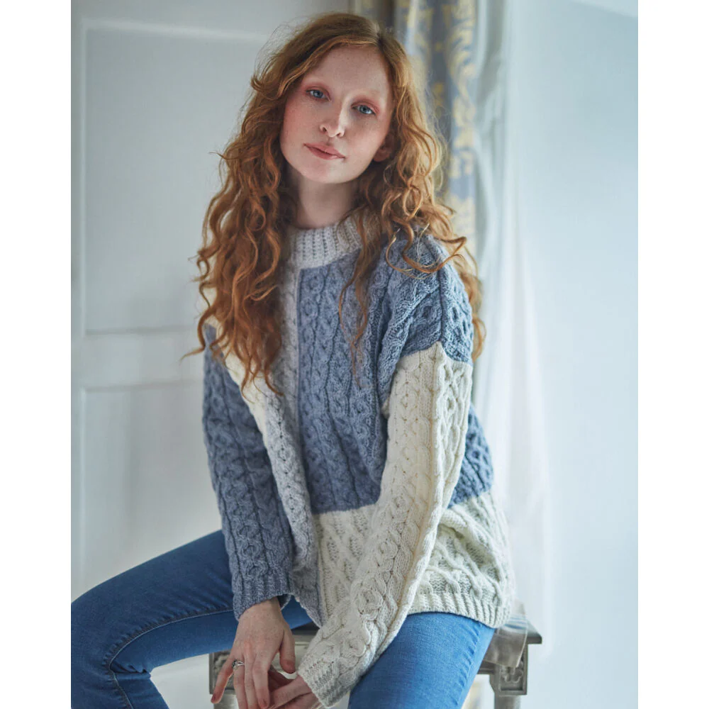 Women's Three Colour Patchwork Jumper - Image 2