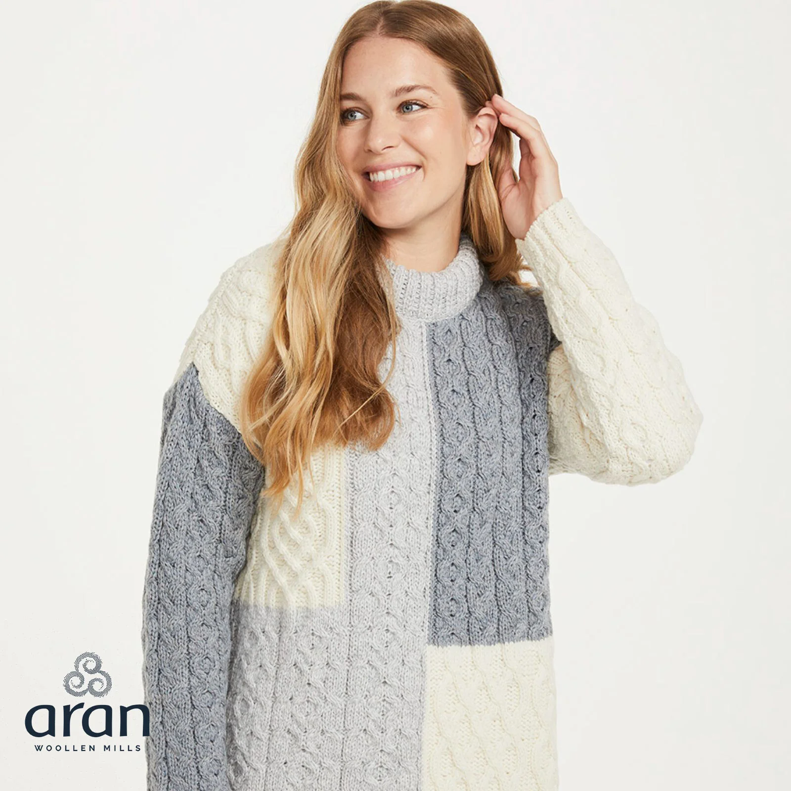 Women's Three Colour Patchwork Jumper - Image 3