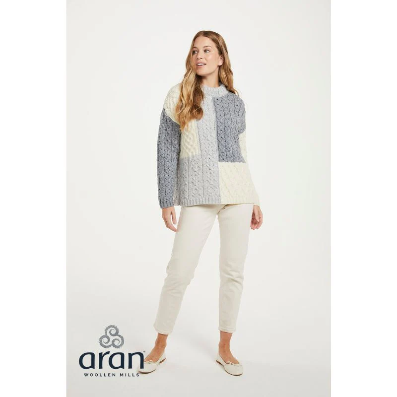 Women's Three Colour Patchwork Jumper - Image 5
