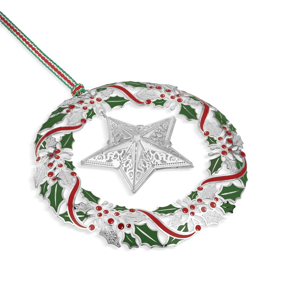 Wreath With Star Christmas Ornament - Image 2